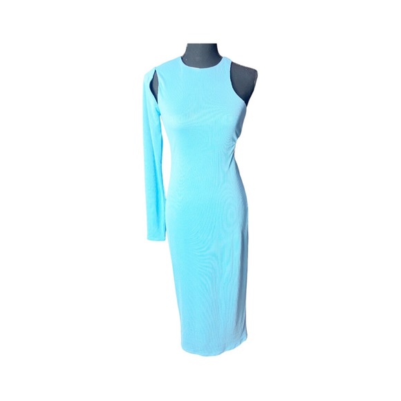 H:ours Joelle Midi Dress in Cyan Blue Size Small - Picture 8 of 10